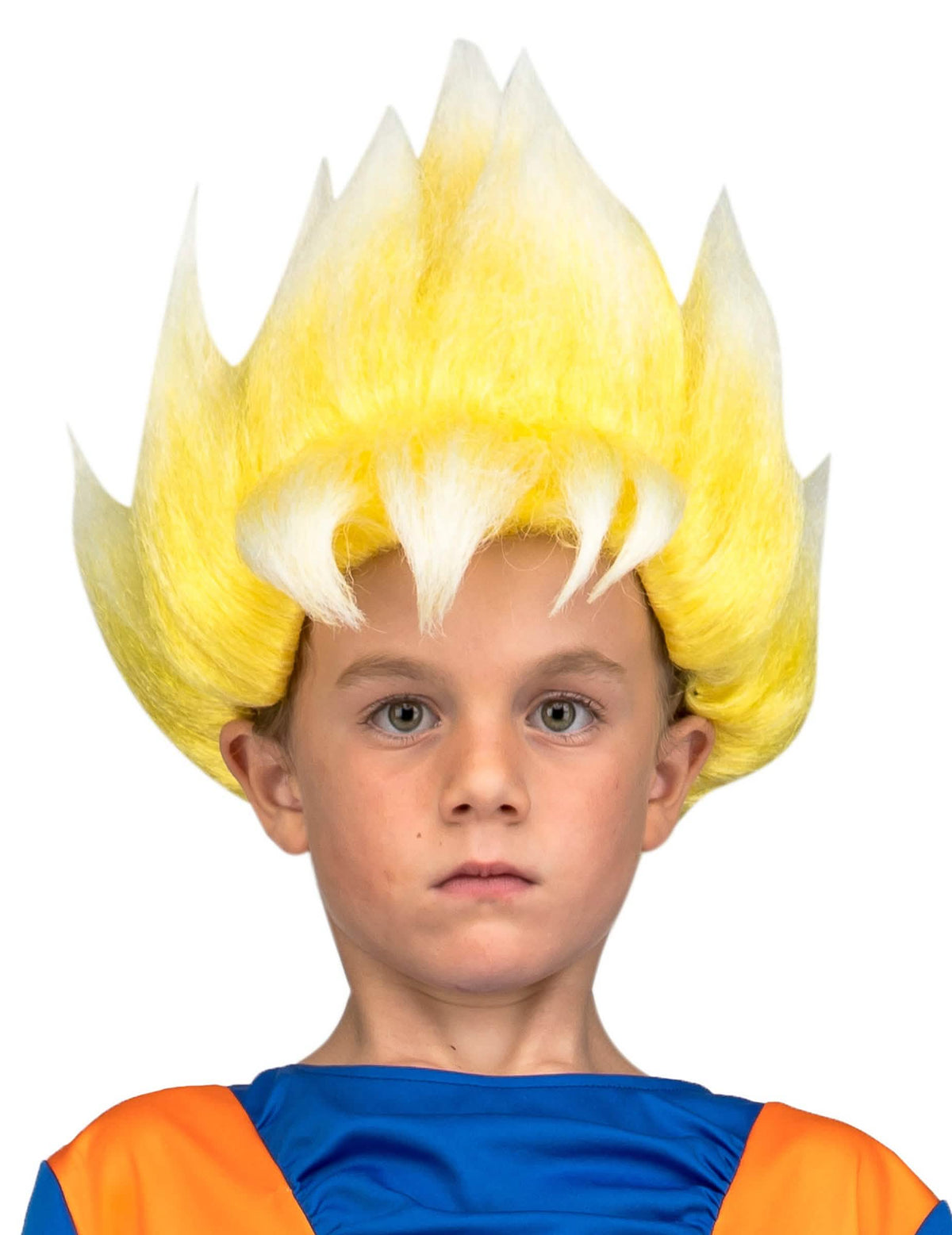 Perika Super Saiyan Goku Dragon Ball™ za dijete, žuta i bijela, šiljasta