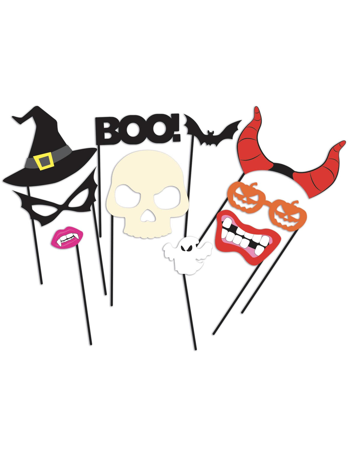 photobooth 10 dodaci halloween za višebojno zabavu s šeširom vještice, lubanjom i rogovima đavla