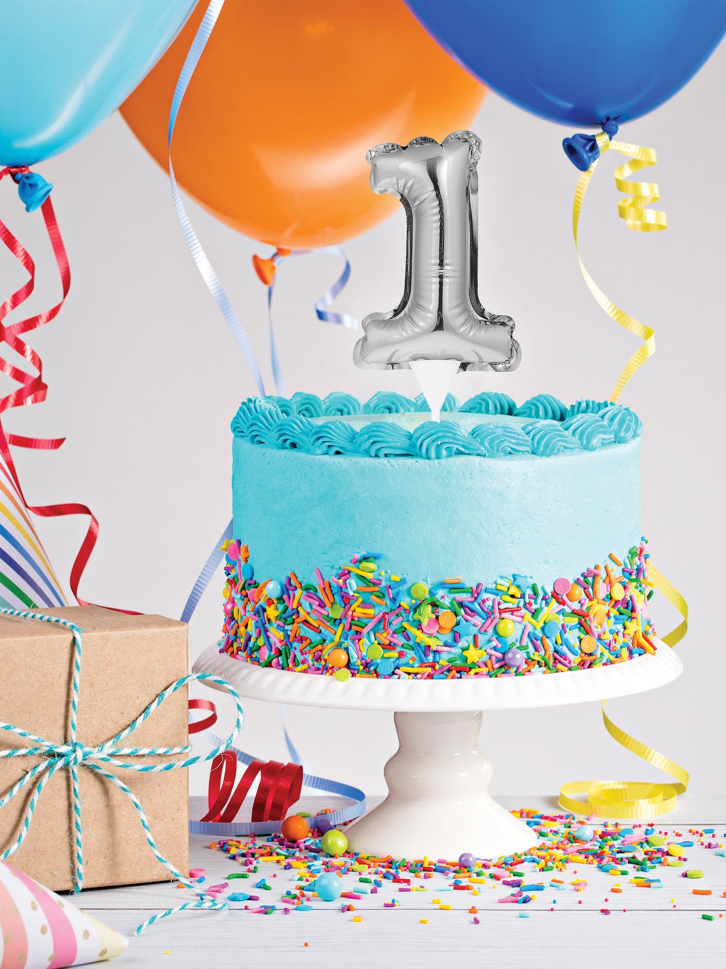 Napuhani srebrni ukras za tortu s brojem 22 cm samonapuhujući