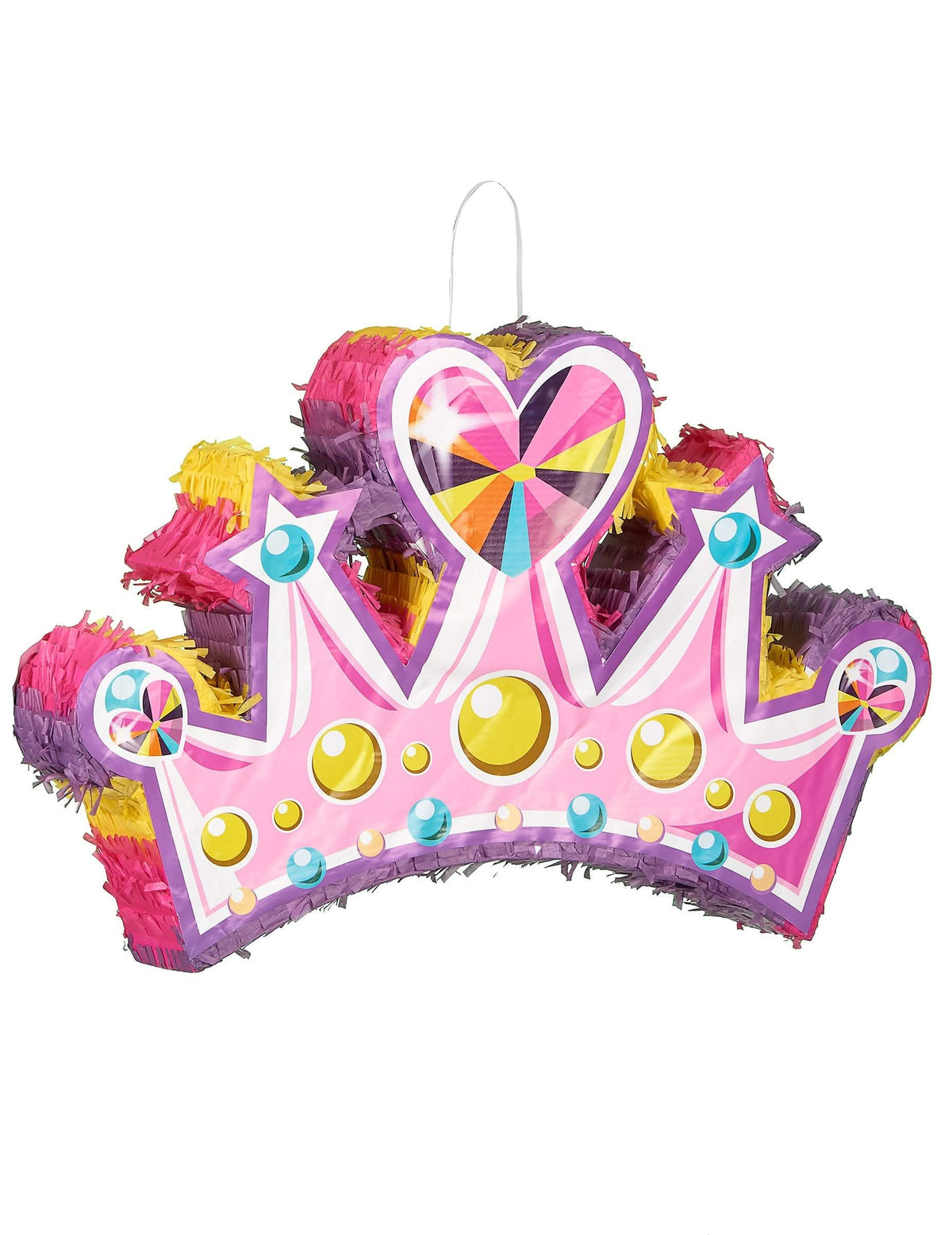 Piñata dijadem princeze za dijete roza i ljubičasta s motivima srca i zvijezda