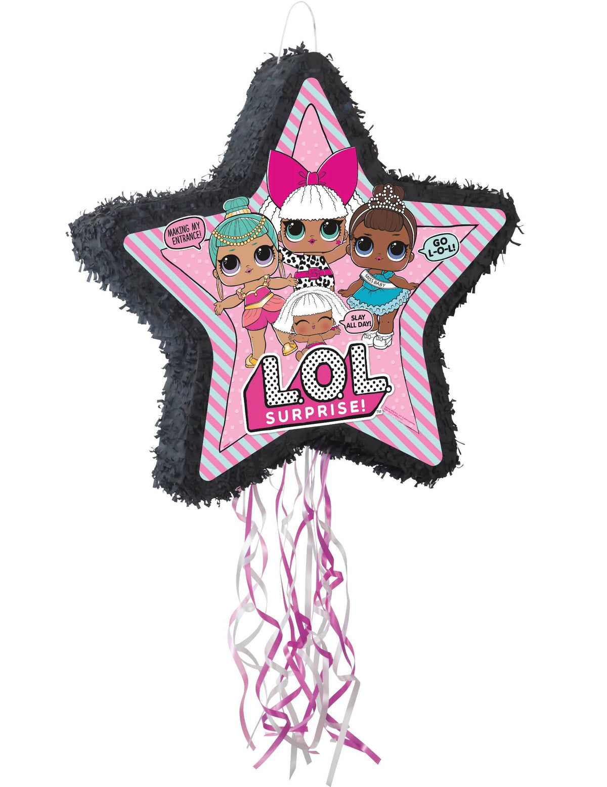 Piñata LOL Surprise™ za dijete u obliku crne i roza zvijezde