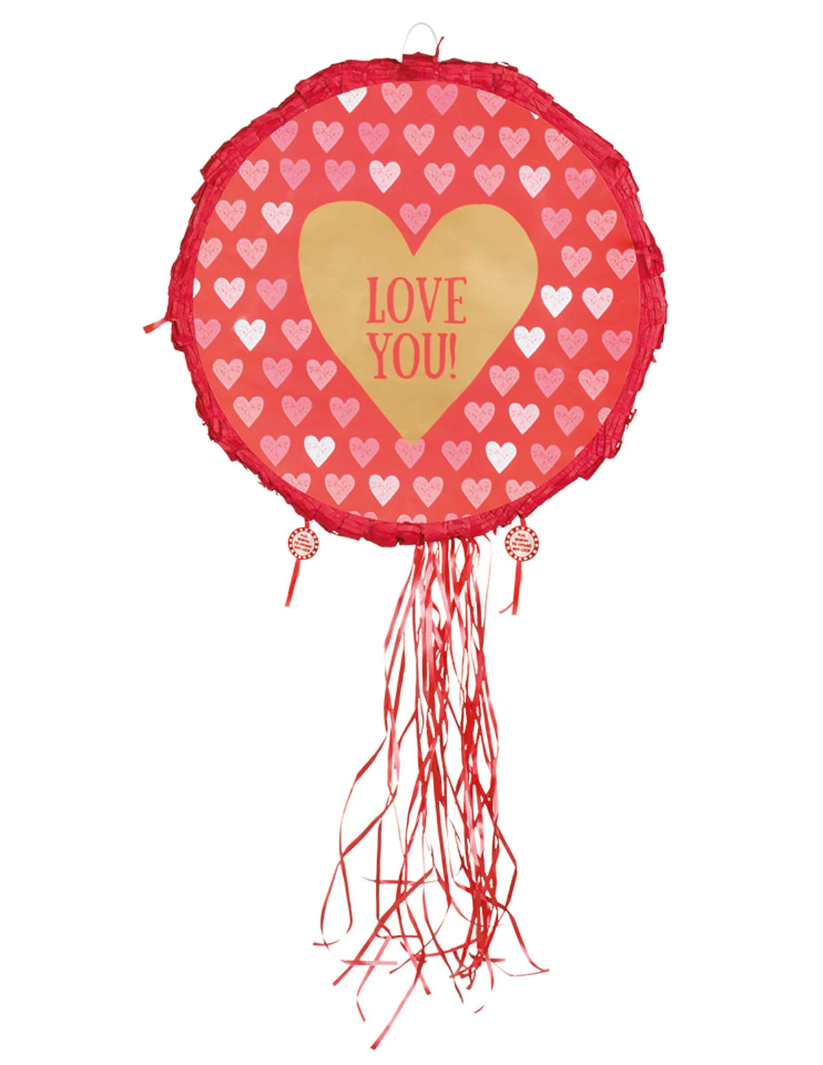 Piñata srce Love you za zabavu crvena i zlatna