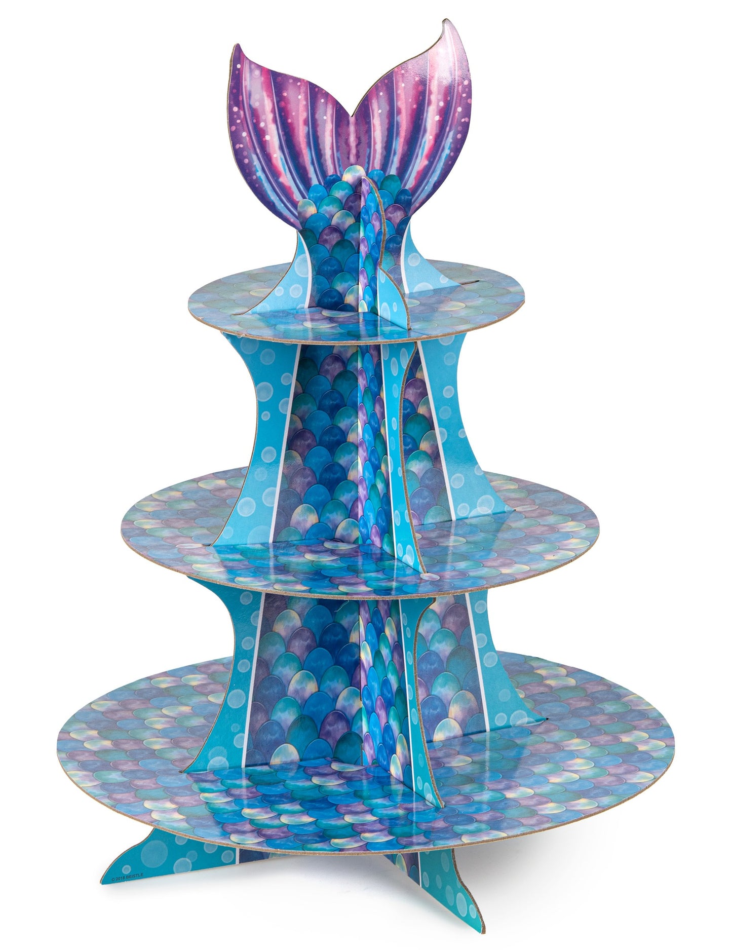 Cupcake prikaz plave ljubičaste sirene 40 cm