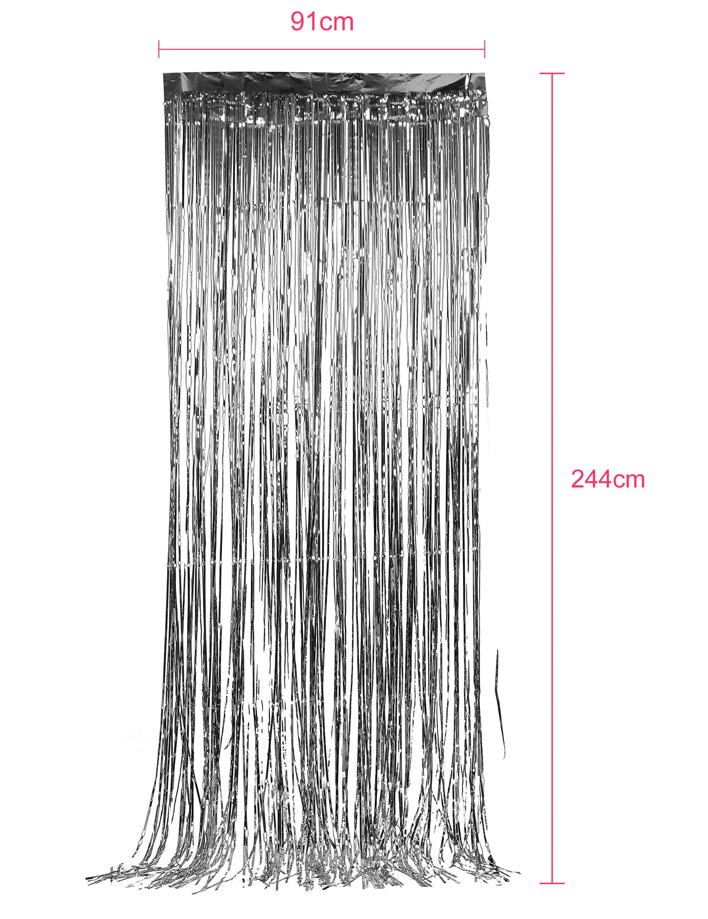 Srebrna pjenušava zavjesa 91 x 244 cm