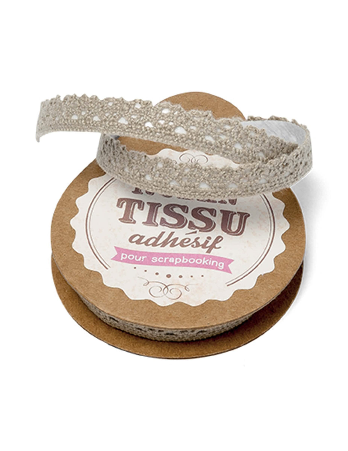 Ukrasna ljepljiva traka od čipke za scrapbooking u taupe boji