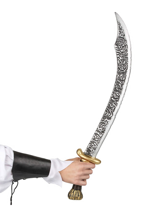 Détail de la lame courbée du sabre prince arabe