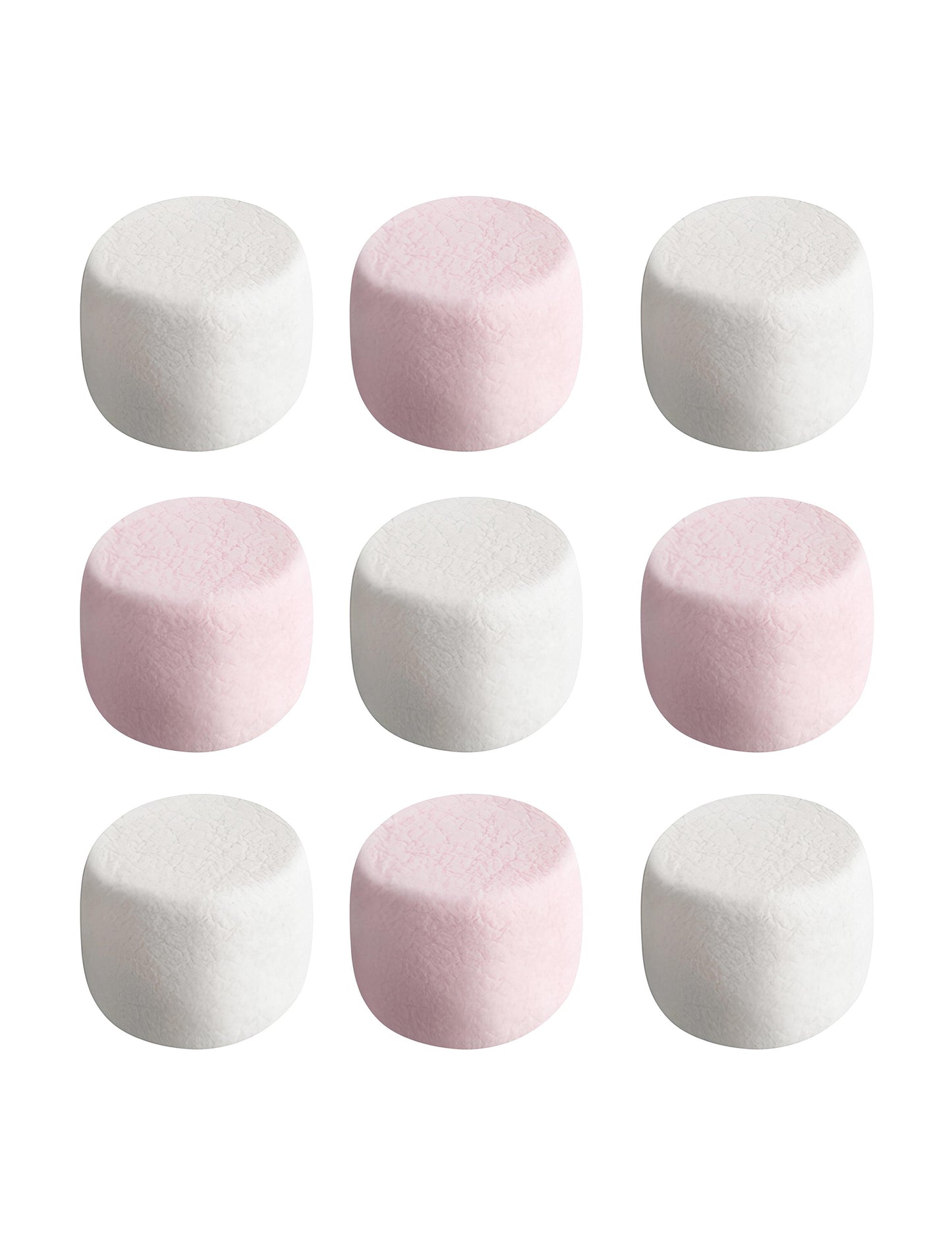 Détail des guimauves roses et blanches du sachet de bonbons Haribo Chamallows