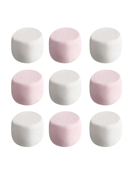 Détail des guimauves roses et blanches du sachet de bonbons Haribo Chamallows