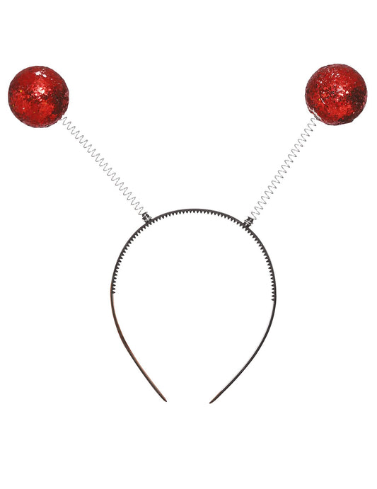 Vue de face du serre-tête boules paillettées