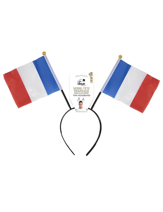 Vue d'ensemble avec support du serre-tête drapeaux français