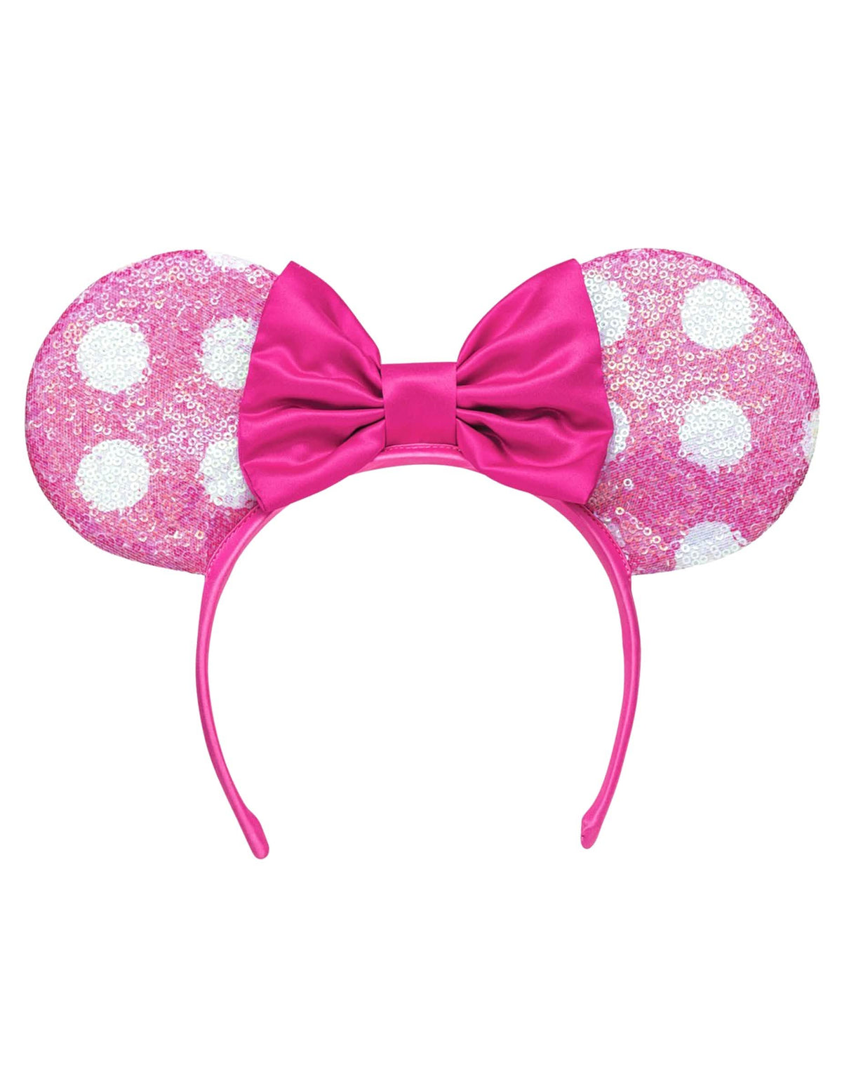 Minnie traka za kosu za dijete roza s bijelim točkicama sa šljokicama