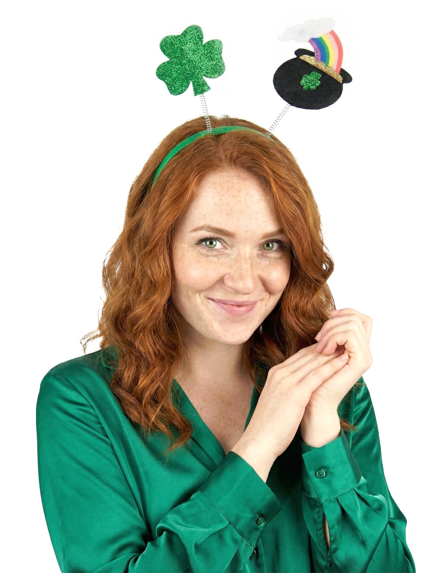 Obruč za kosu s djetelinom i kotlićem za Dan svetog Patrika