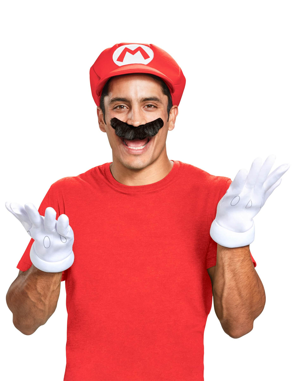 Pogled sprijeda na kapu i rukavice iz kompleta dodataka Mario™
