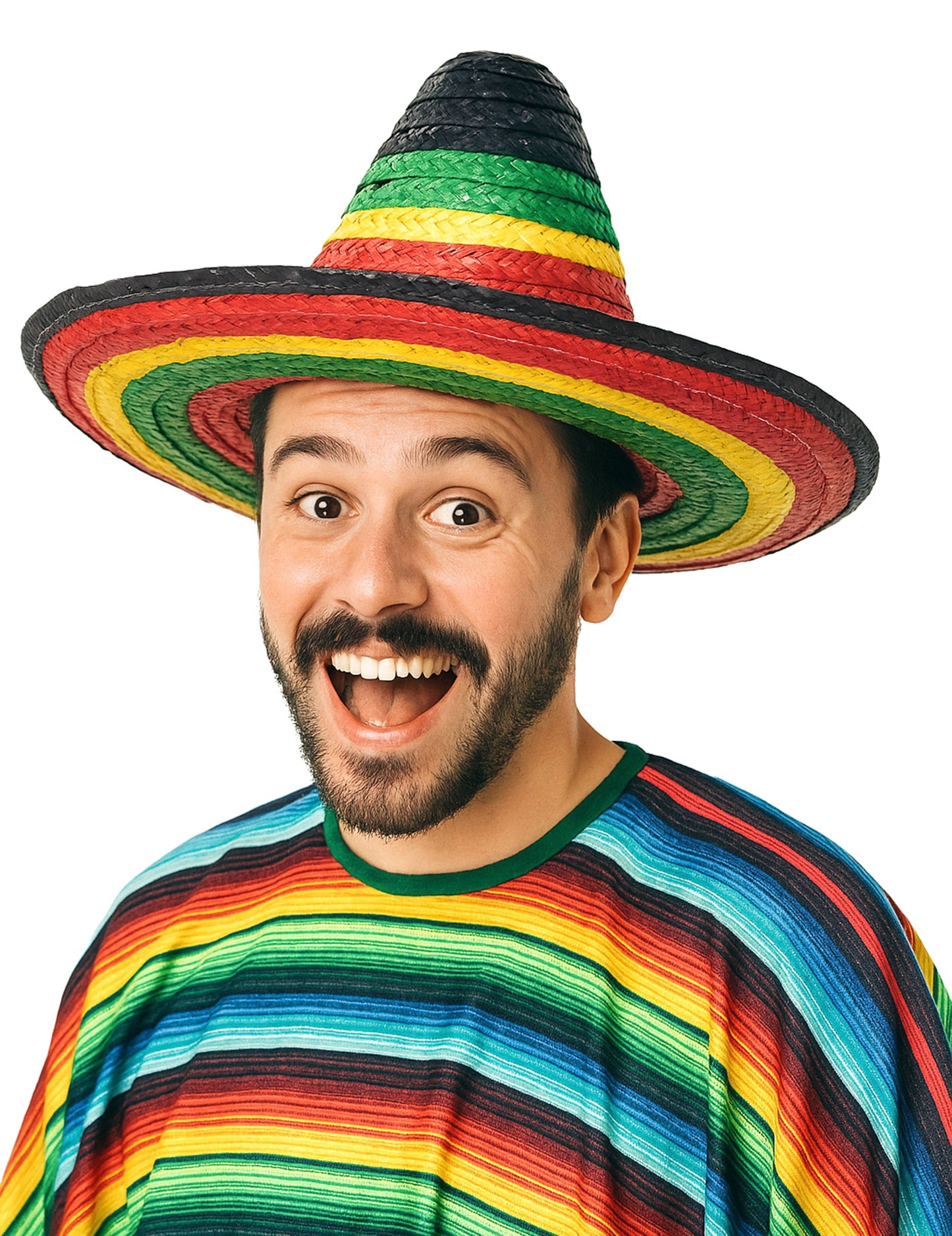 Meksički višebojni sombrero granica i odrasli crni savjet