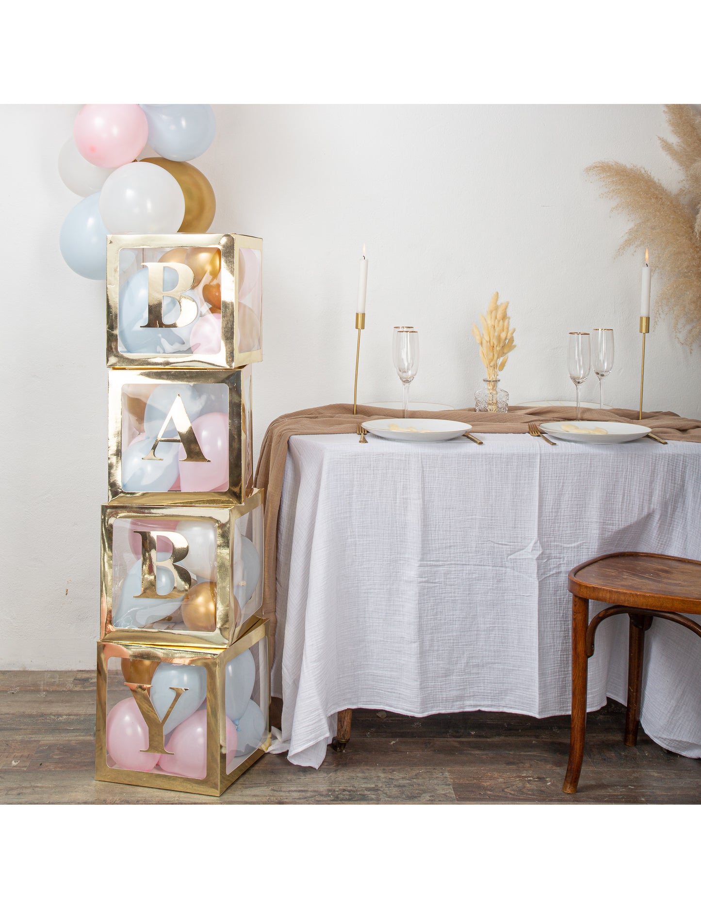 Zlatne baby naljepnice slova 15 cm za baby shower