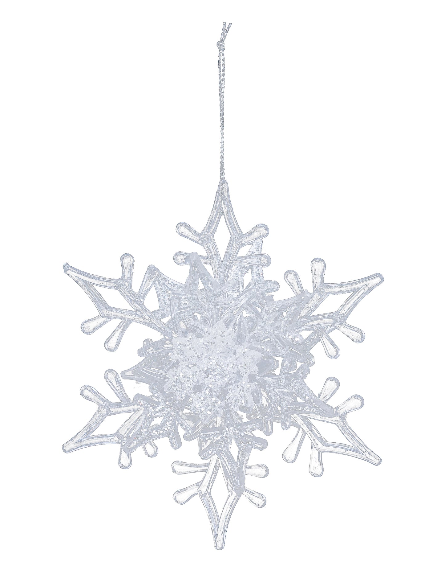 Viseća lampa s blistavim pahuljicama 11 cm slučajni uzorak za božićno drvce