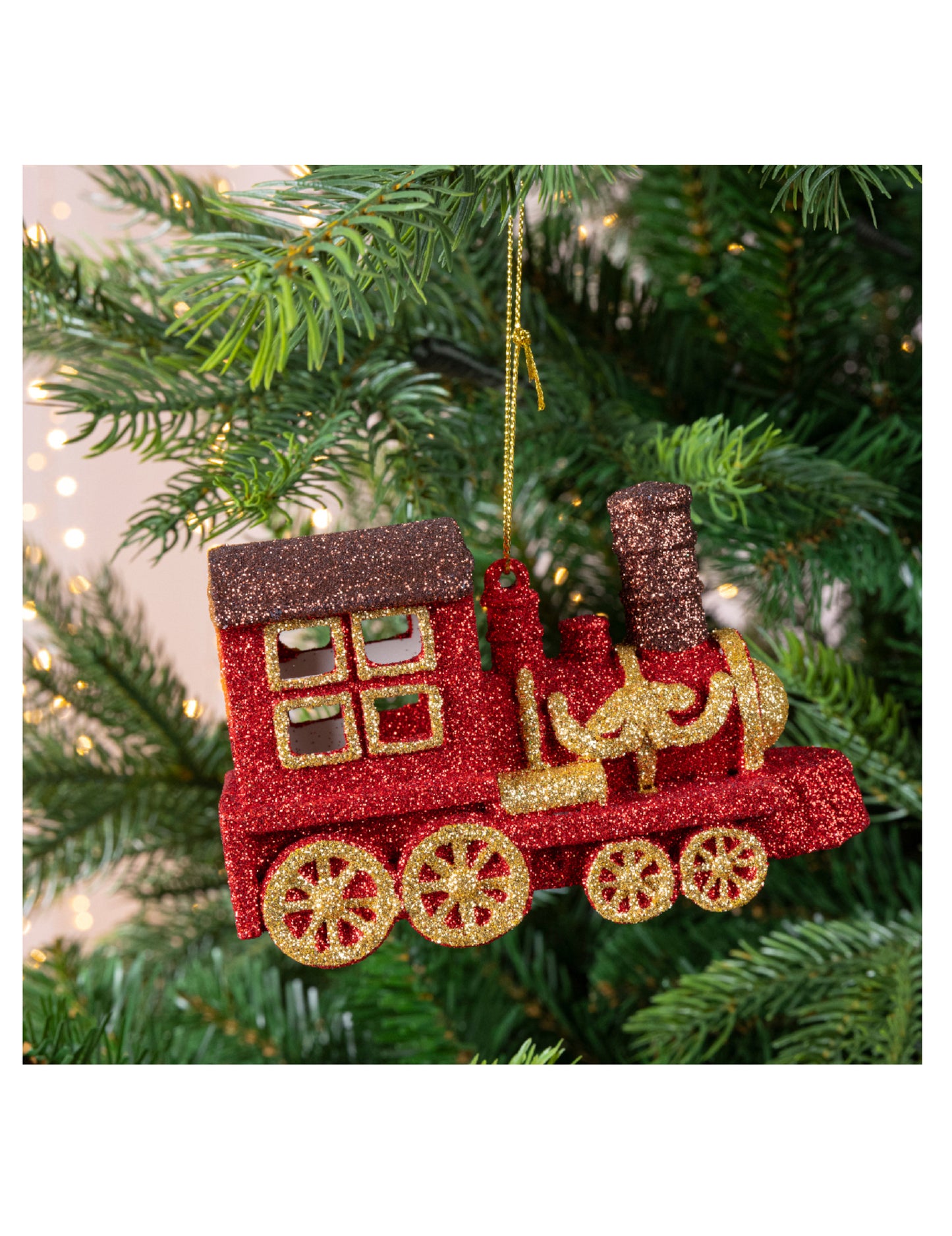 Ovjes za jelsko stablo vlak za svjetlucavanje 12,5 x 7,5 cm