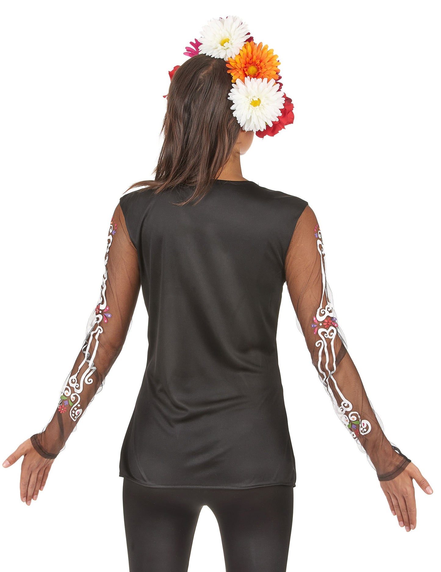 Bojaste majice skeleta žena dia de los muertos