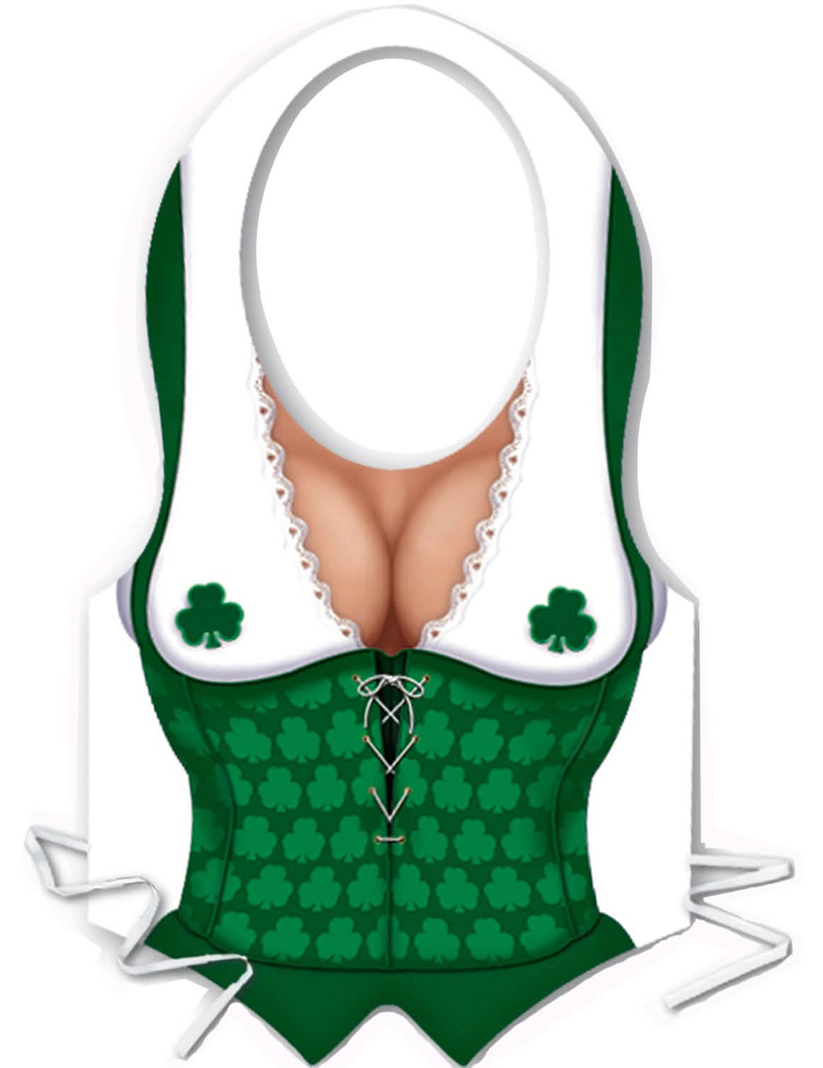 Pregača irska žena za Saint-Patrick za žena zelena s uzorkom djeteline