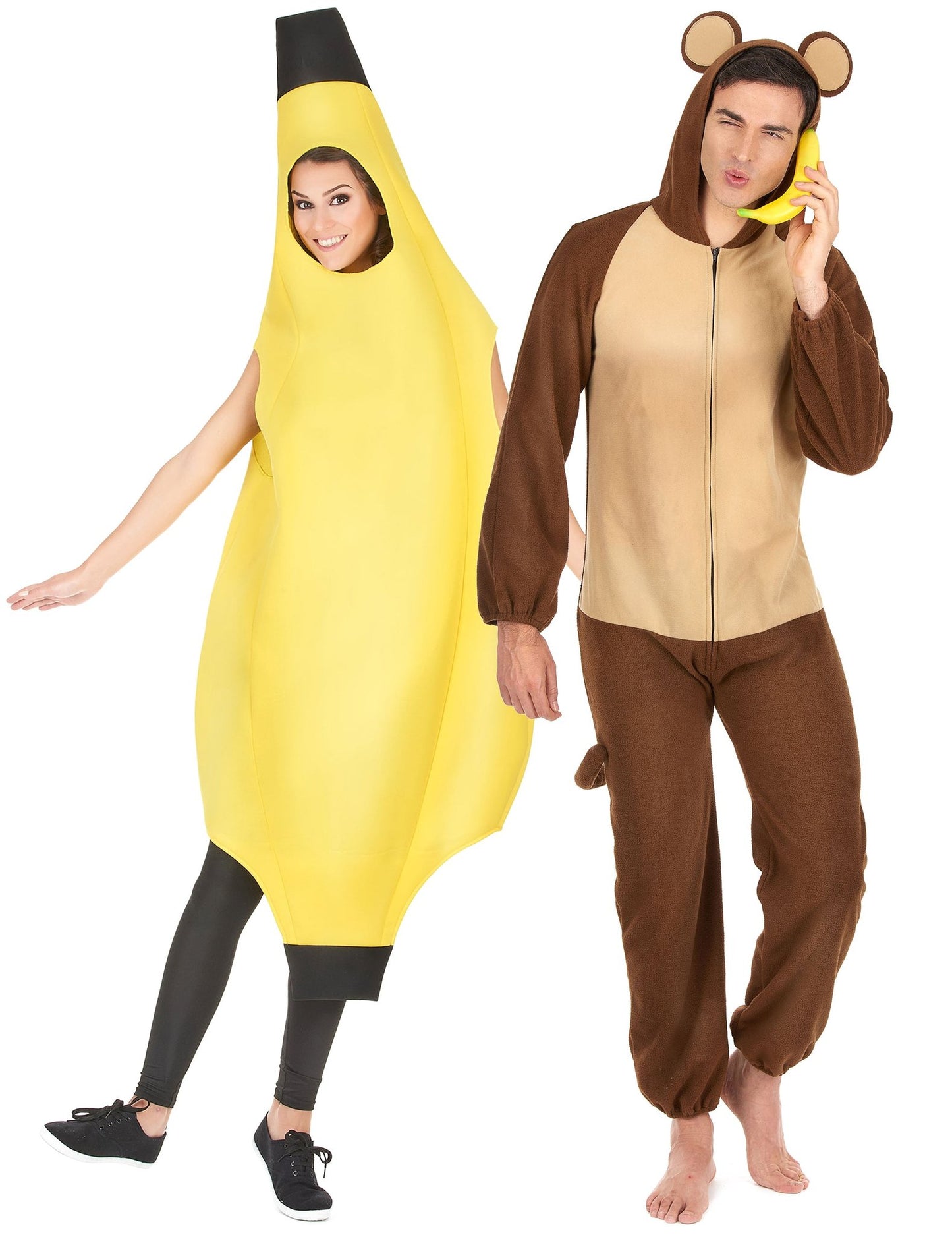 Kostim za par: odrasla banana i majmun