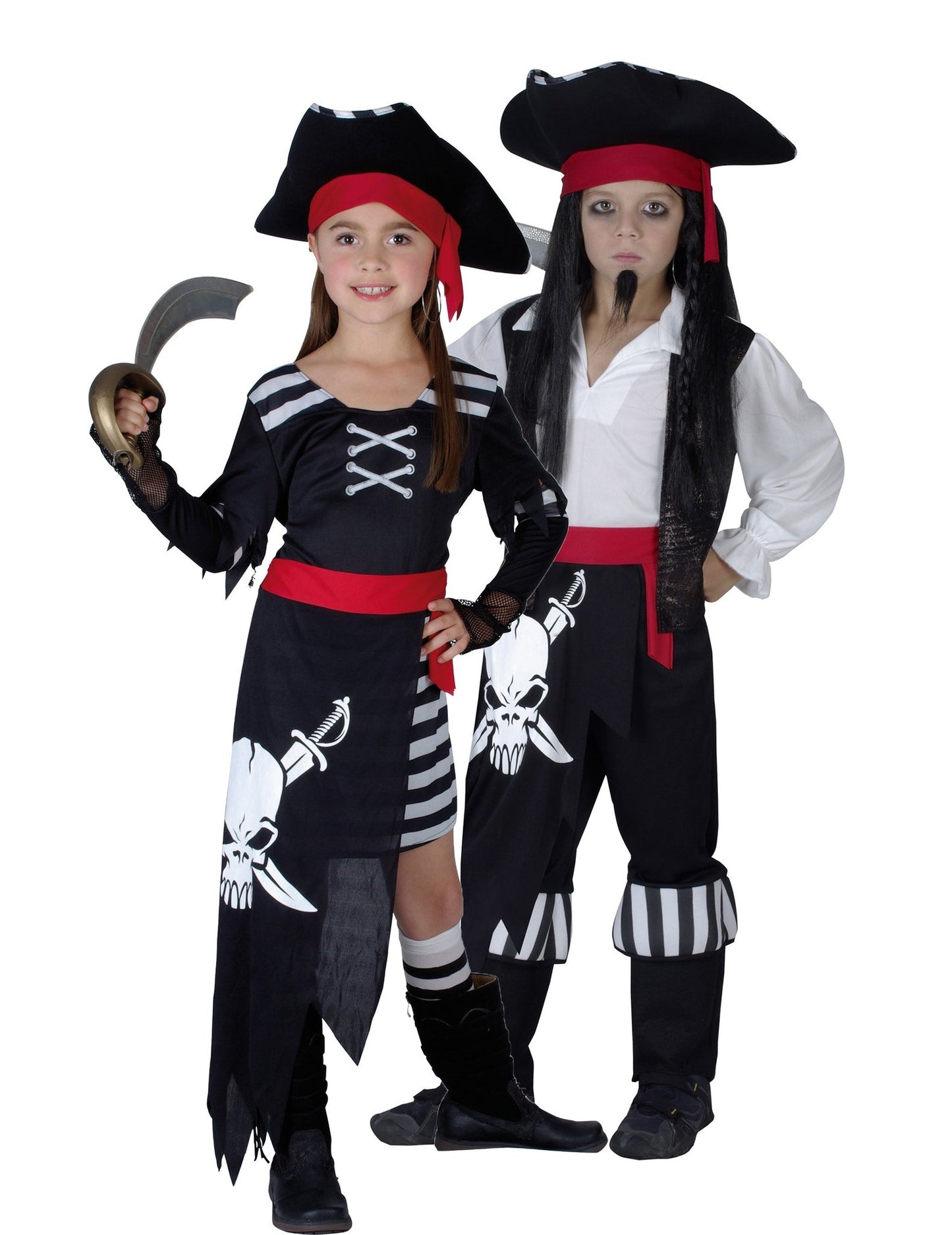Dječji kostim para crno-bijelih pirata