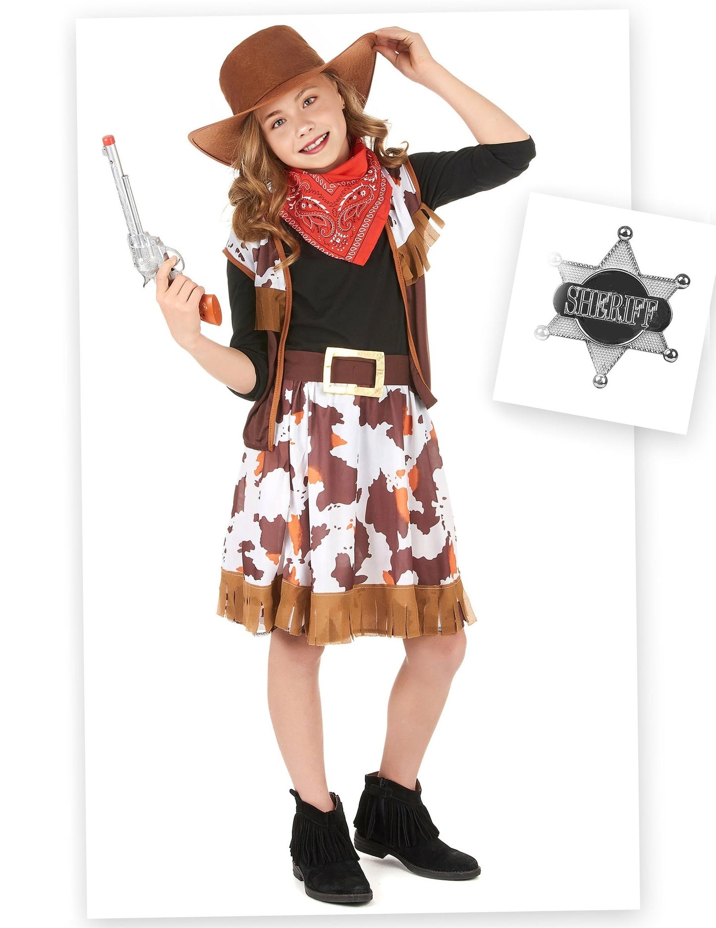 Pack déguisement cowgirl fille avec accessoires