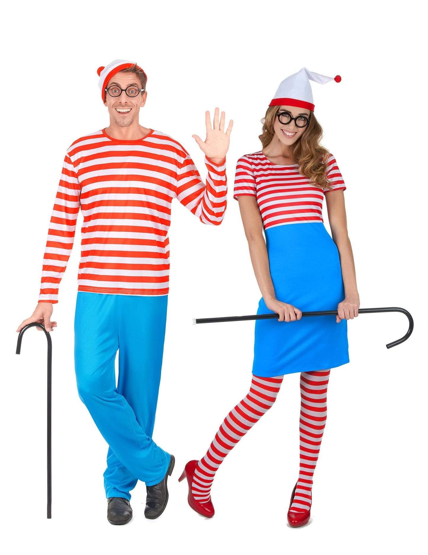 Déguisement de couple randonneur à rayures