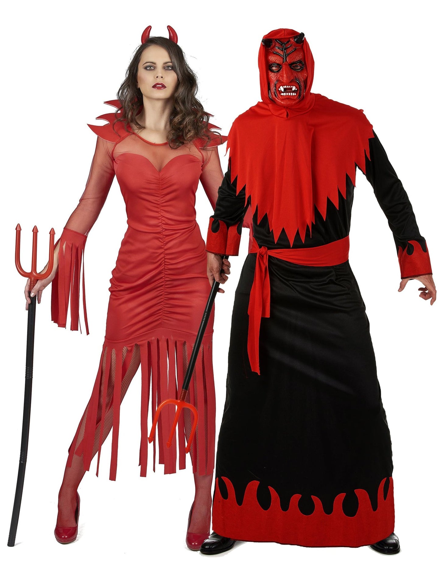 Déguisement de couple diable démoniaque adulte