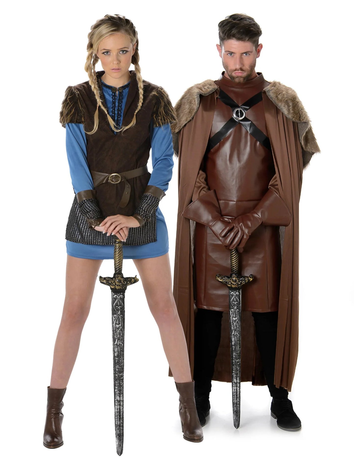 Kostim za par vikinga plave boje za odrasle