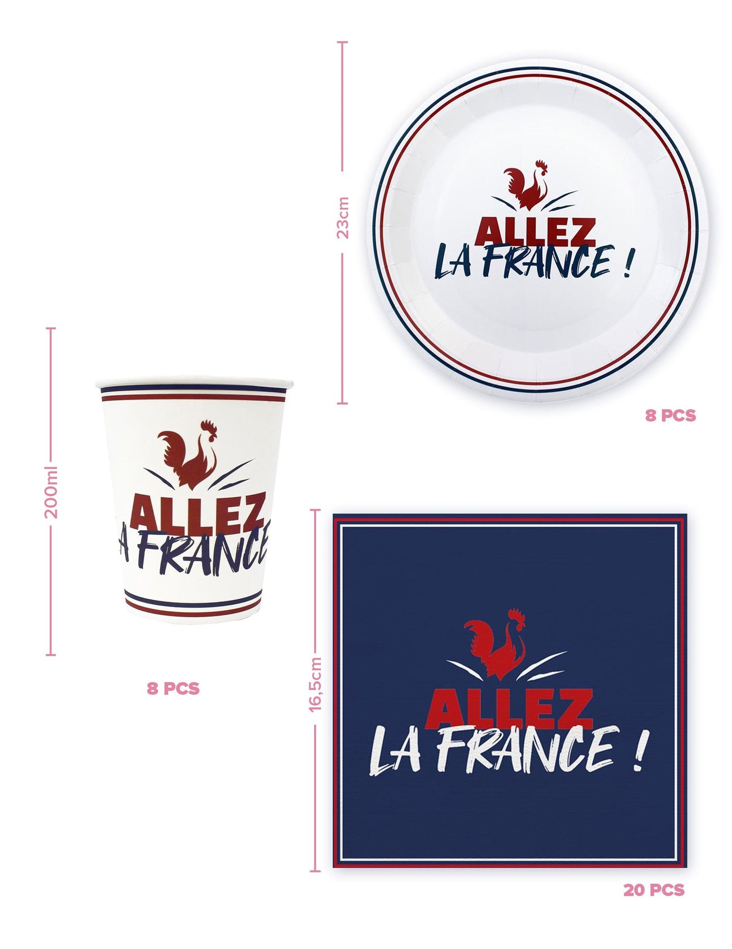 Set za jednokratno posuđe Allez la France