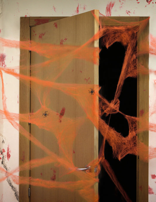 Narančasta paukova mreža s paucima 20 g Halloween