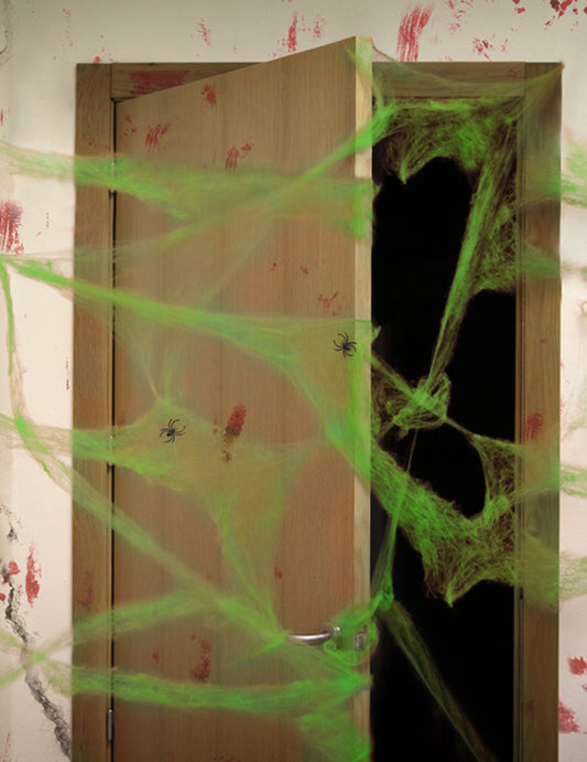 Zelena paučina s paucima 20 g Halloween