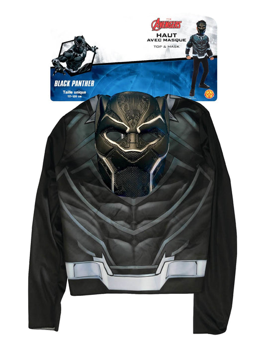 Vue de face à plat du top avec masque Black Panther