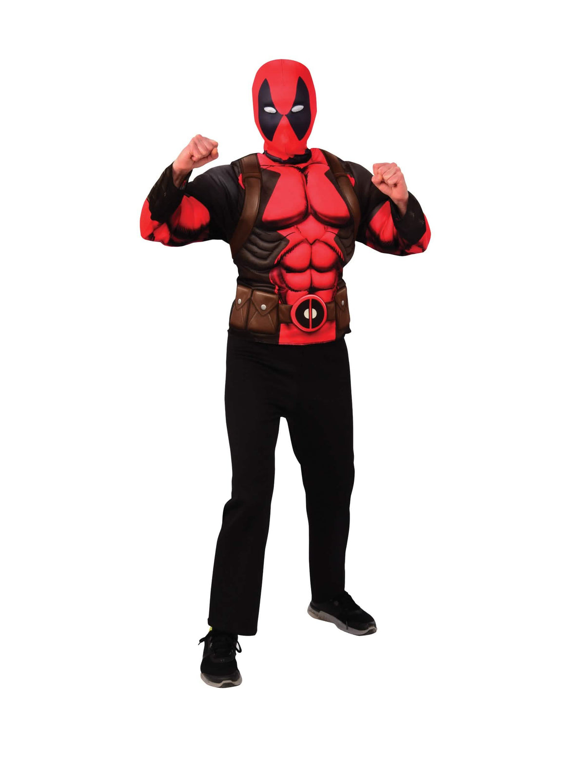 Top i kapa Deadpool za tinejdžer crvena i crna s mišićavim torzom