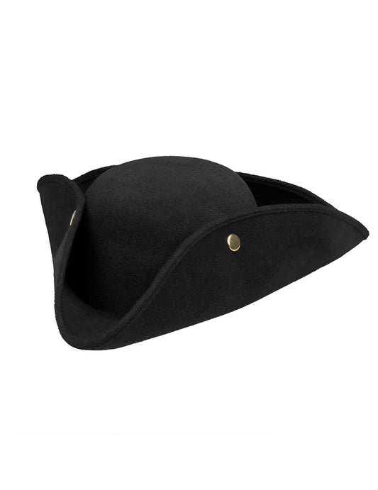 Vue de profil du Tricorne pour adulte noir