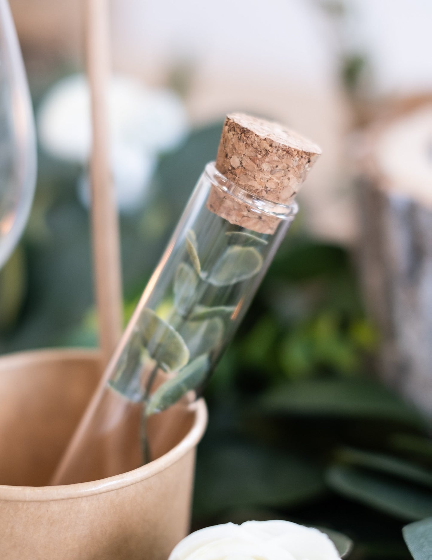 Kadar na čepu od plute staklene epruvete za zabavu