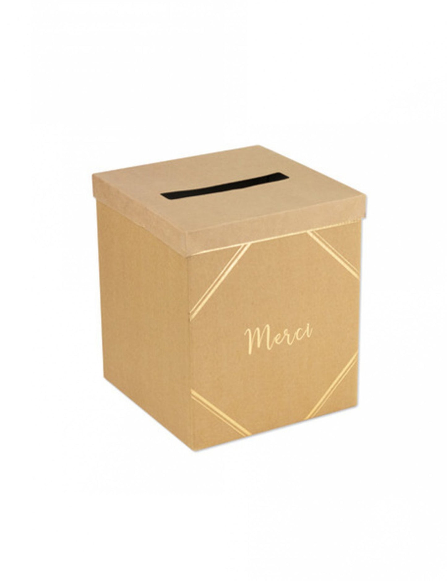 Kutija zahvale od kraft i zlatnog kartona, 21 x 25 cm za vjenčanje