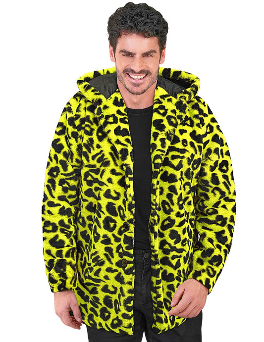 Jakna s kapuljačom od žute leoparde