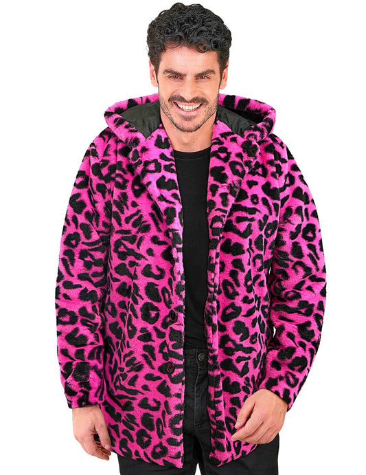 Jakna s kapuljačom od ružičaste leoparde
