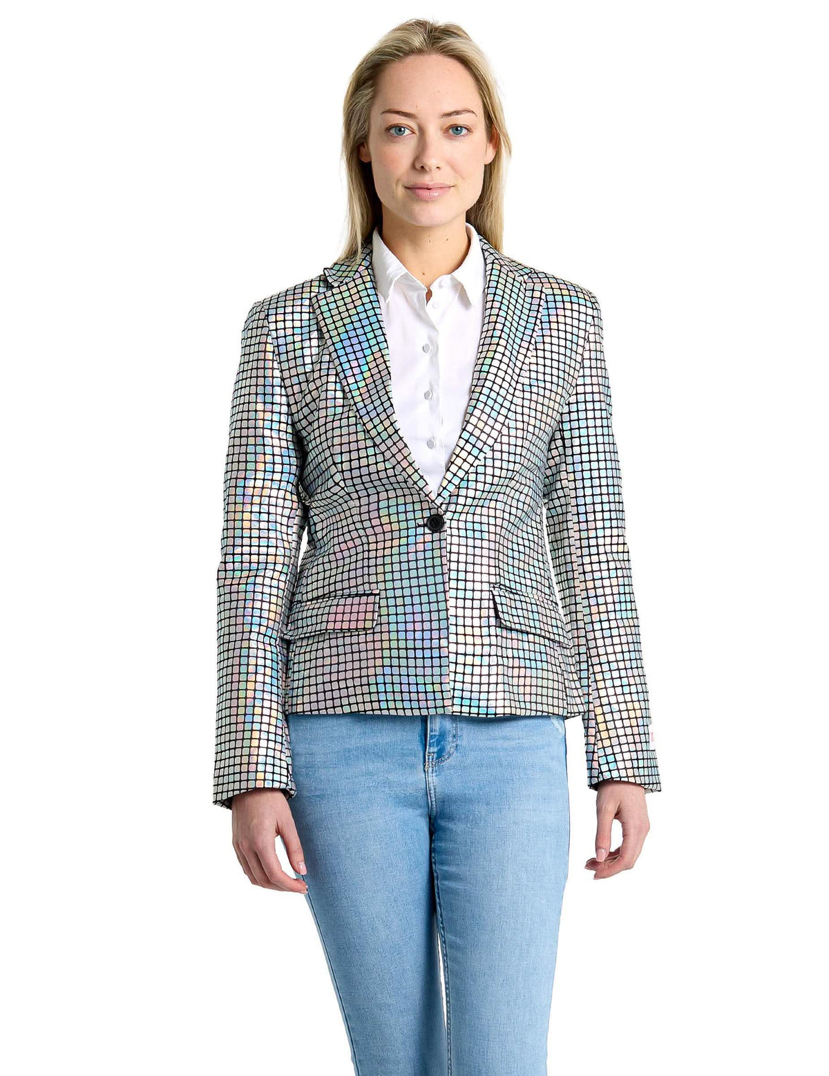Vue de face de la veste blazer discoballer Suitmeister