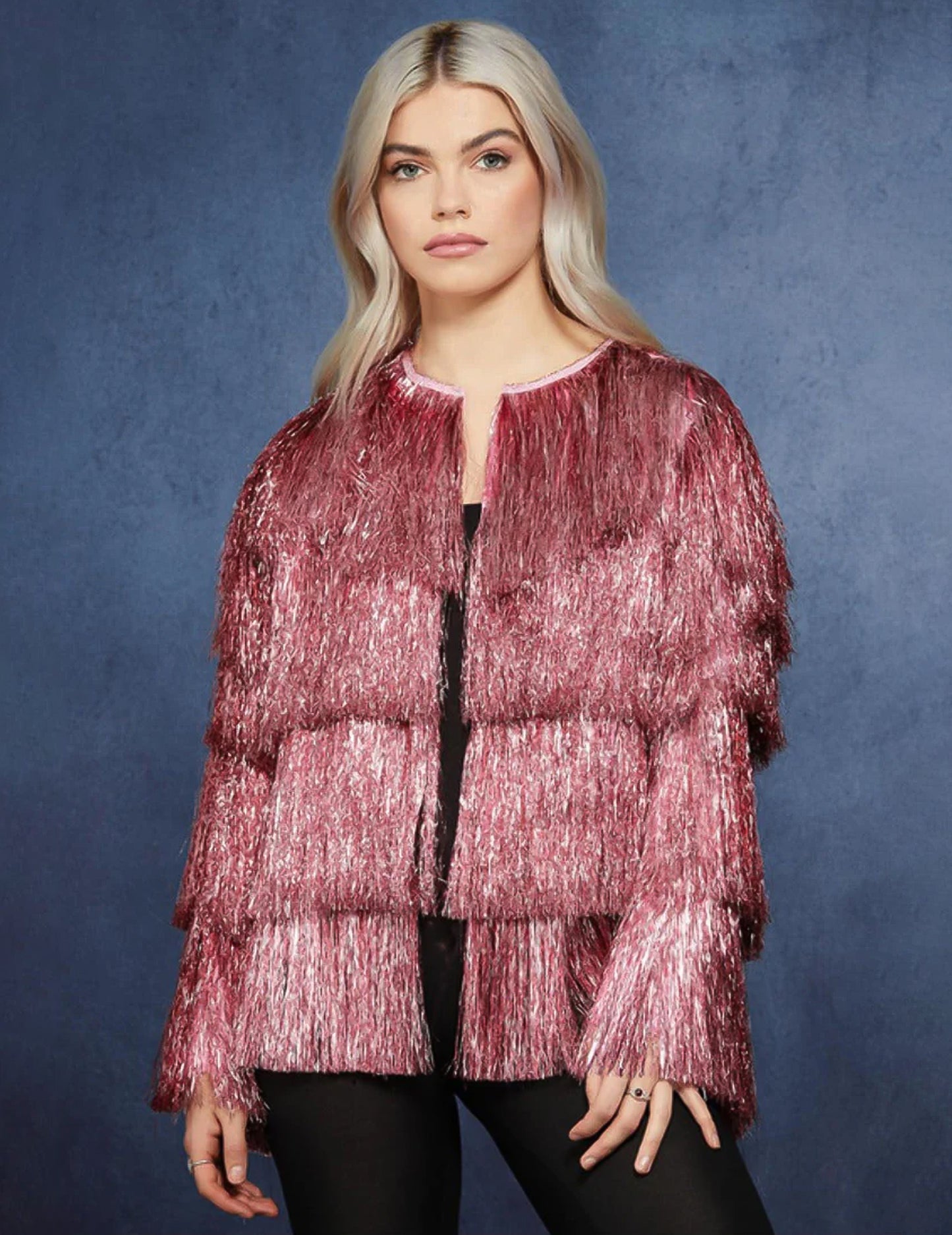 Festivalska jakna s ružičastim rubovima