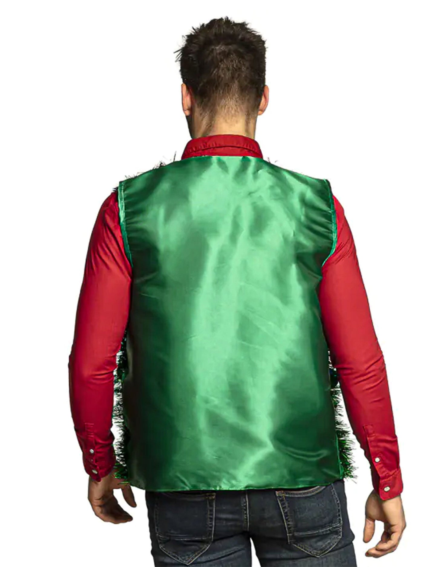 Jakna s božićnim drvcem s odraslim zelenim kuglicama