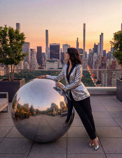 Srebrna napuhavajuća disko kugla 120 cm 