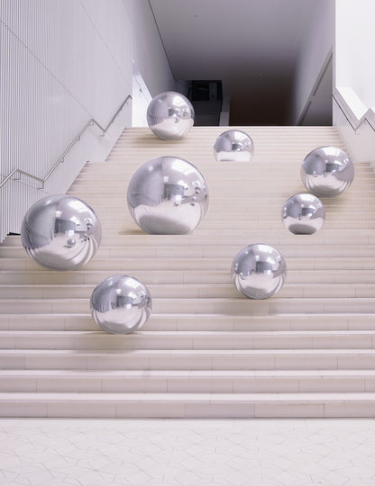 Srebrna napuhavajuća disko kugla 60 cm 