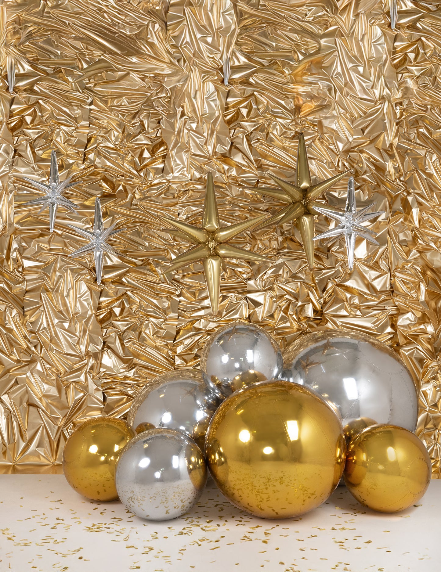 Composition décorative avec ballons étoiles de la boule miroir gonflable pour décoration