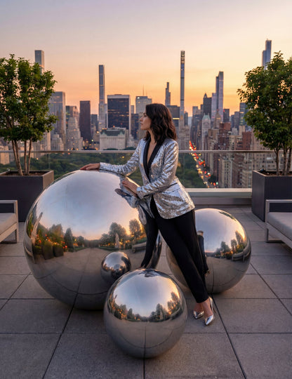 Srebrna napuhujuća disko kugla 90 cm 