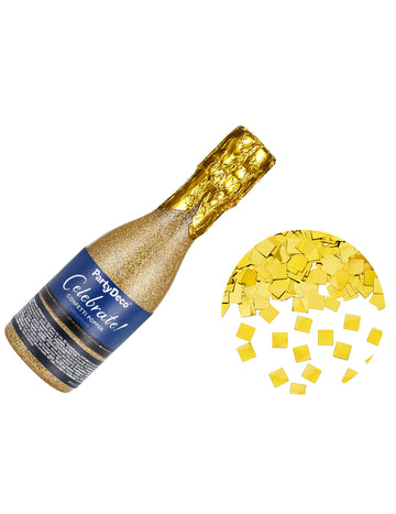 Top za konfete u obliku šampanjca od zlatnog metaliziranog papira 20,5 cm 
