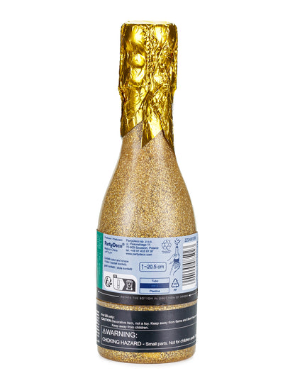 Top za konfete u obliku šampanjca od zlatnog metaliziranog papira 20,5 cm 