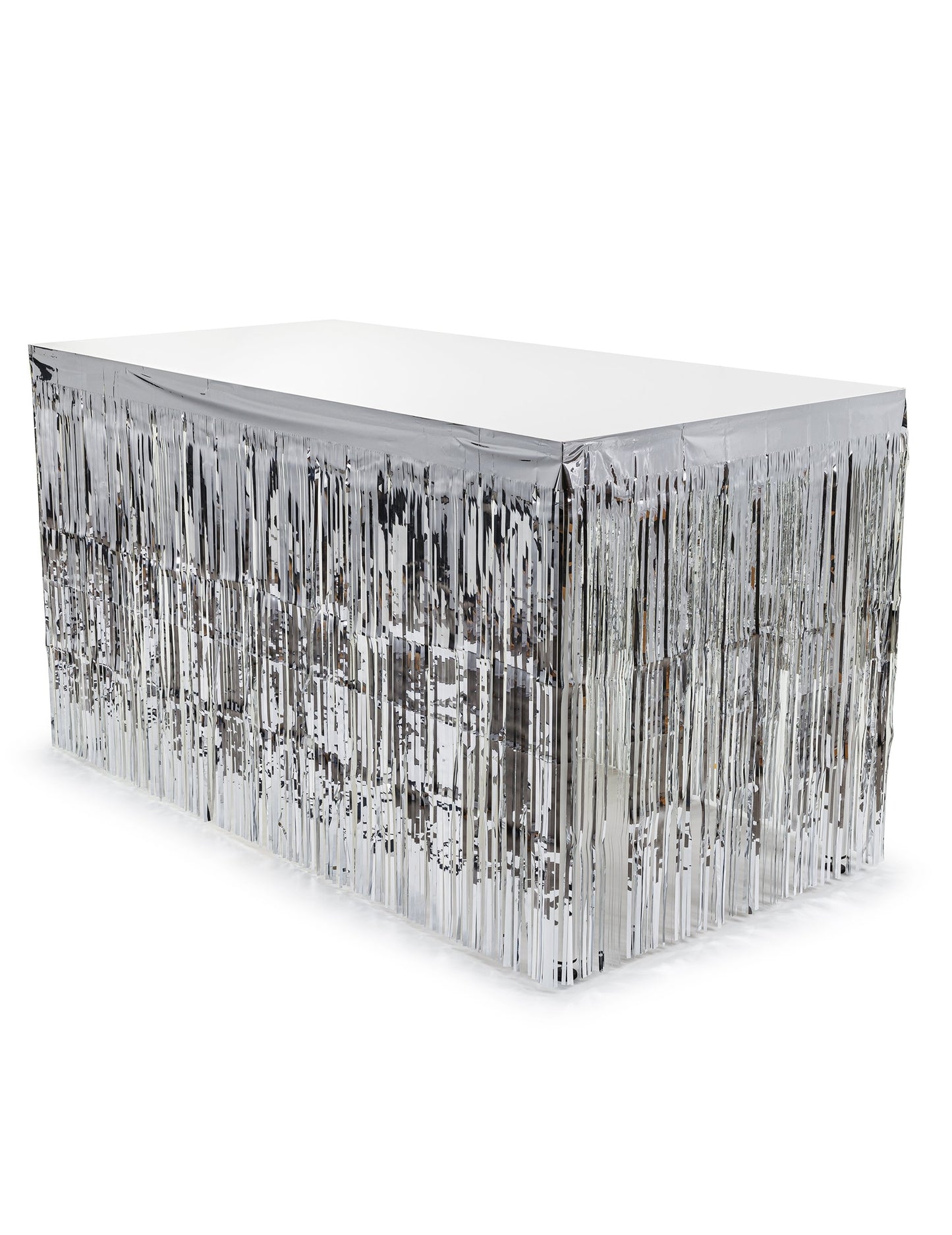 Srebrna stolna suknja s resama 300 x 80 cm 