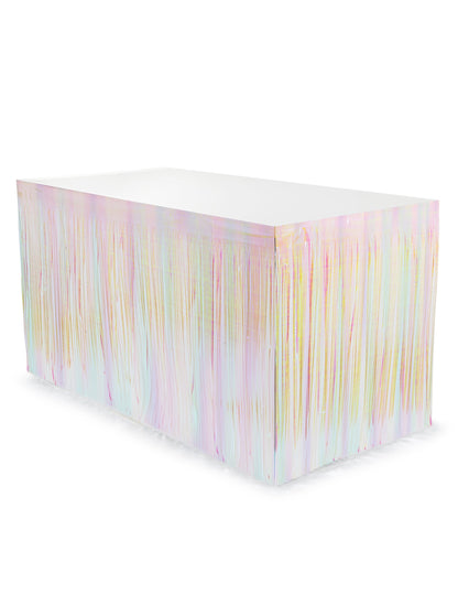 Suknja za stol s iridescentnim resama 300 x 80 cm 